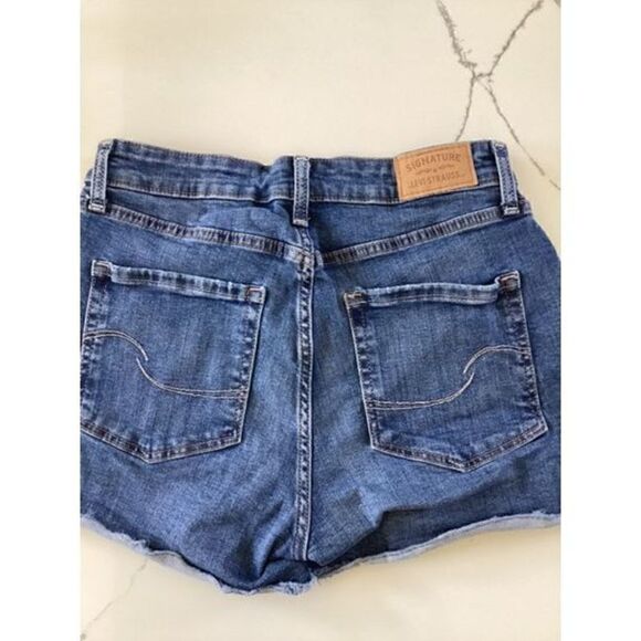Levi Strauss Signature High Rise Shorts Sz 6 (28) Raw Hem Stretch - Picture 8 of 10